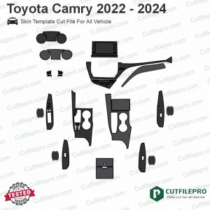 Toyota Camry 2022 - 2024 Car Interior PPF or Wrap Template Vector