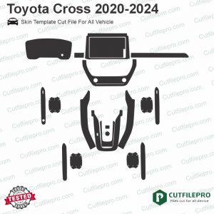 Toyota Cross 2020-2024 Car Interior PPF or Wrap Template Vector