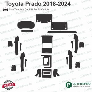 Toyota Prado 2018-2023 Car Interior PPF or Wrap Template Vector