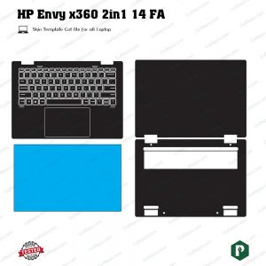 HP Envy x360 2in1 14 FA Cut File Skin Template Vector