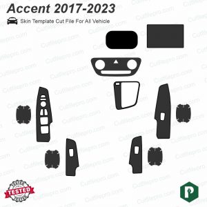 Hyundai Accent 2017-2023 Car Interior PPF or Wrap Template Vector