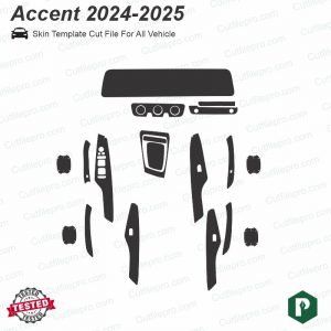 Hyundai Accent 2024 - 2025 Car Interior PPF or Wrap Template Vector