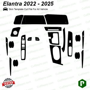 Hyundai Elantra 2022-2025 Car Interior PPF or Wrap Template Vector