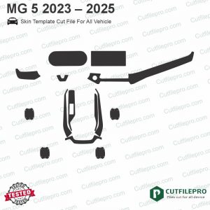 MG 5 2023 - 2025 Car Interior PPF or Wrap Template Vector
