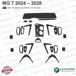 MG 7 2024 - 2025 Car Interior PPF or Wrap Template Vector
