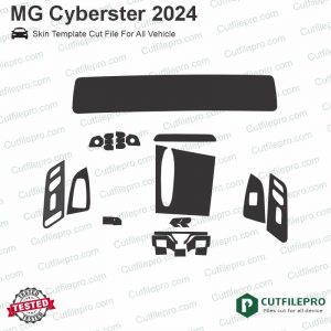 MG Cyberster 2024 Car Interior PPF or Wrap Template Vector