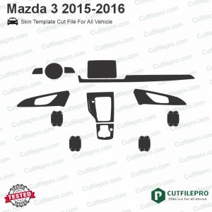 Mazda 3 2015-2016 Car Interior PPF or Wrap Template Vector