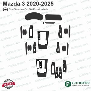 Mazda 3 2020-2025 Car Interior PPF or Wrap Template Vector