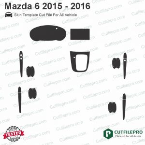 Mazda 6 2015 - 2016 Car Interior PPF or Wrap Template Vector