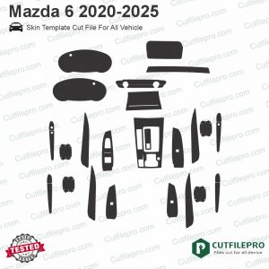 Mazda 6 2020-2025 Car Interior PPF or Wrap Template Vector