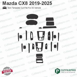 Mazda CX8 2019-2025 Car Interior PPF or Wrap Template Vector