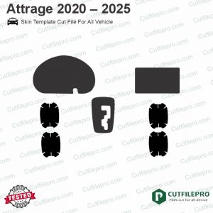 Mitsubishi Attrage 2020  - 2025 Car Interior PPF or Wrap Template Vector