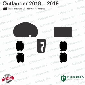 Mitsubishi Outlander 2018 - 2019 Car Interior PPF or Wrap Template Vector