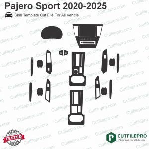 Mitsubishi Pajero Sport 2020-2025 Car Interior PPF or Wrap Template Vector
