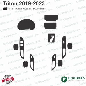 Mitsubishi Triton 2019-2023 Car Interior PPF or Wrap Template Vector