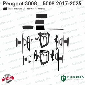 Peugeot 3008 - 5008 2017-2025 Car Interior PPF or Wrap Template Vector