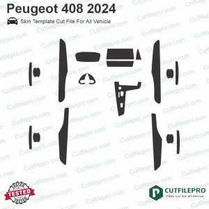 Peugeot 408 2024 Car Interior PPF or Wrap Template Vector