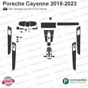 Porsche Cayenne 2018-2023 Car Interior PPF or Wrap Template Vector