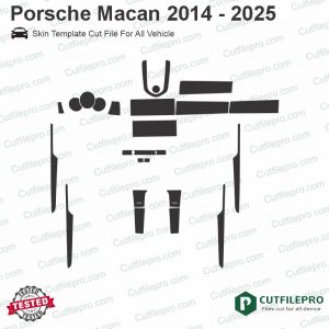 Porsche Macan 2014 - 2023 Car Interior PPF or Wrap Template Vector