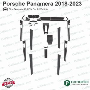 Porsche Panamera 2018-2023 Car Interior PPF or Wrap Template Vector