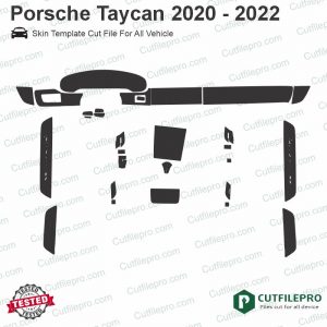 Porsche Taycan 2020 - 2022 Car Interior PPF or Wrap Template Vector