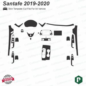 Hyundai Santafe 2019-2020 Car Interior PPF or Wrap Template Vector