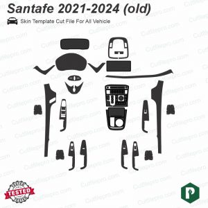 Hyundai Santafe 2021 - 2024 Car Interior PPF or Wrap Template Vector