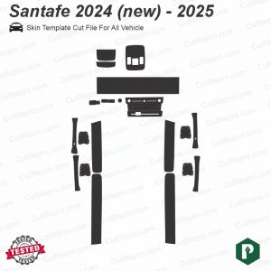 Hyundai Santafe 2024 - 2025 Car Interior PPF or Wrap Template Vector