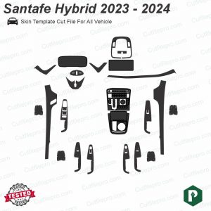 Hyundai Santafe Hybrid 2023 - 2024 Car Interior PPF or Wrap Template Vector