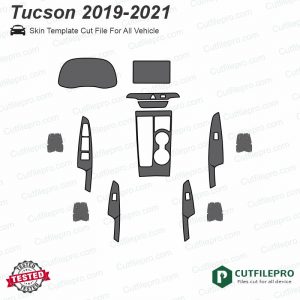 Hyundai Tucson 2019 - 2021 Car Interior PPF or Wrap Template Vector