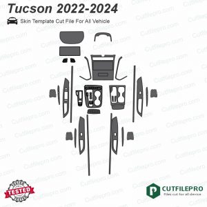 Hyundai Tucson 2022 - 2024 Car Interior PPF or Wrap Template Vector