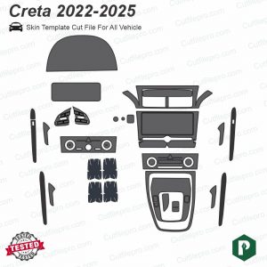 Hyundai Creta 2022 - 2025 Car Interior PPF or Wrap Template Vector