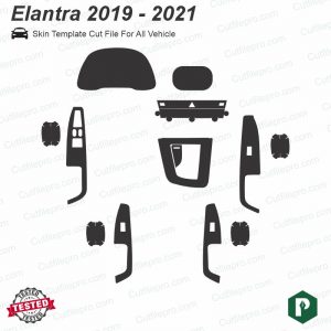 Hyundai Elantra 2016-2021 Car Interior PPF or Wrap Template Vector