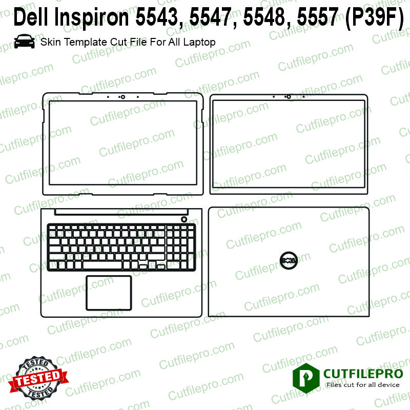Dell Inspiron 5543, 5547, 5548, 5557 (P39F) Cut File Skin Template Vector
