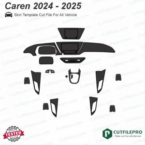 Kia Caren 2024 - 2025 Car Interior PPF or Wrap Template Vector