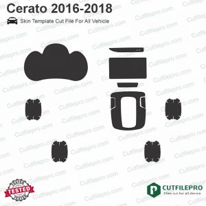 Kia Cerato 2016-2018 Car Interior PPF or Wrap Template Vector