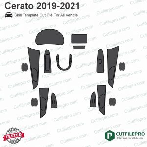 Kia Cerato 2019-2021 Car Interior PPF or Wrap Template Vector