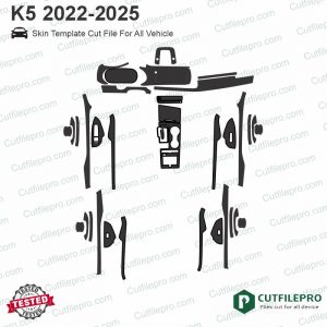 Kia K5 2022 - 2025 Car Interior PPF or Wrap Template Vector
