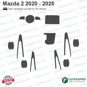 Mazda 2 2020 - 2025 Car Interior PPF or Wrap Template Vector
