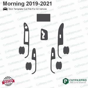 Kia Morning 2019 - 2021 Car Interior PPF or Wrap Template Vector