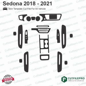 Kia Sedona 2018-2021 Car Interior PPF or Wrap Template Vector