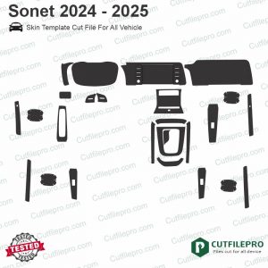 Kia Sonet 2024 - 2025 Car Interior PPF or Wrap Template Vector