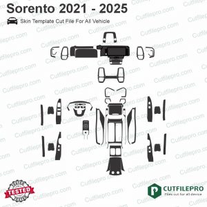 Kia Sorento 2021-2025 Car Interior PPF or Wrap Template Vector