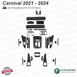 Kia Carnival 2021-2024 Car Interior PPF or Wrap Template Vector