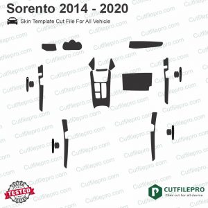Kia Sorento 2014 - 2020 Car Interior PPF or Wrap Template Vector